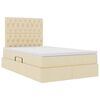 vidaXL Lit avec rangement et matelas Cr&egrave;me 120 x 200 cm Polyester