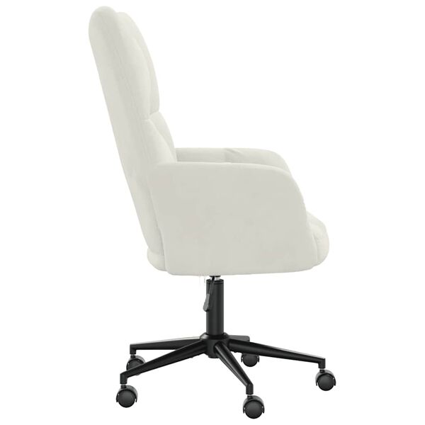 vidaXL Chaise de relaxation Blanc cr&egrave;me Velours