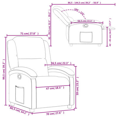 vidaXL Fauteuil inclinable Gris foncé Velours