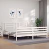 vidaXL Cadre de lit sans matelas blanc 200x200 cm bois massif