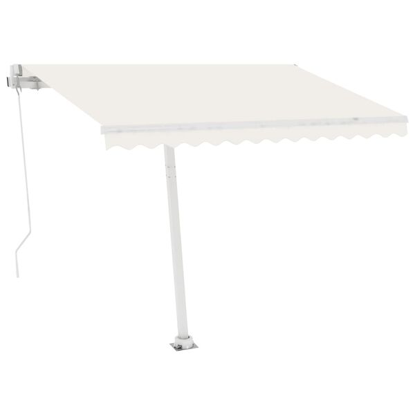 vidaXL Auvent manuel r&eacute;tractable sur pied 300x250 cm Cr&egrave;me