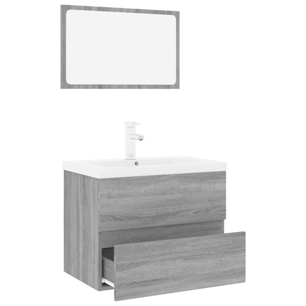 vidaXL Meubles de salle de bain Sonoma gris Bois d'ingénierie