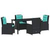 vidaXL Ensemble de salle &agrave; manger pour jardin 5 pc Noir Poly rotin