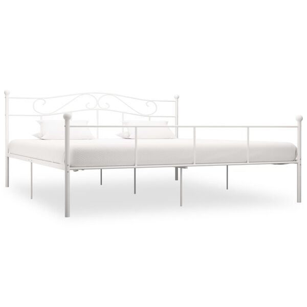 vidaXL Cadre de lit sans matelas blanc métal 180x200 cm
