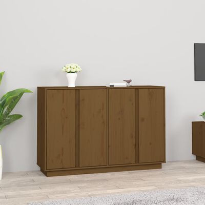 vidaXL Buffet Marron miel 120x35x80 cm Bois massif de pin