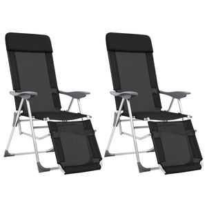 vidaXL Chaises de camping pliantes et repose-pied lot de 2 textil&egrave;ne