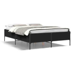 vidaXL Cadre de lit sans matelas noir 160x200 cm
