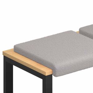 vidaXL Coussin de banc 2 pc Tissu Sherpa Gris clair Profondeur 35 cm