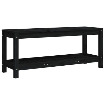 vidaXL Banc de jardin noir 108x35x45 cm bois massif de pin