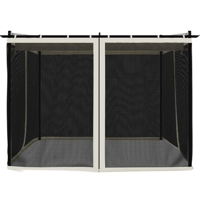 vidaXL Tonnelle avec parois en filet crème 3x3 m acier