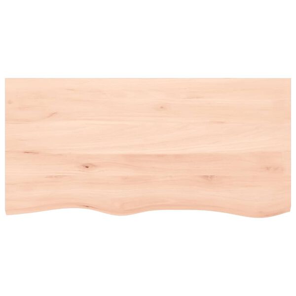vidaXL Comptoir de salle de bain 100x50x(2-6)cm bois massif non trait&eacute;