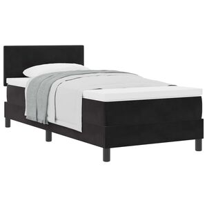 vidaXL Lit &agrave; ressorts avec matelas Noir 80 x 200 cm Velours