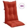 vidaXL Coussins de chaise &agrave; dossier haut lot de 4 rouge m&eacute;lang&eacute; tissu