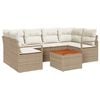 vidaXL Ensemble de canap&eacute; de jardin 7 pc Beige polyrotin