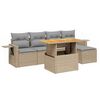 vidaXL Salon de jardin avec coussins 6 pcs beige r&eacute;sine tress&eacute;e