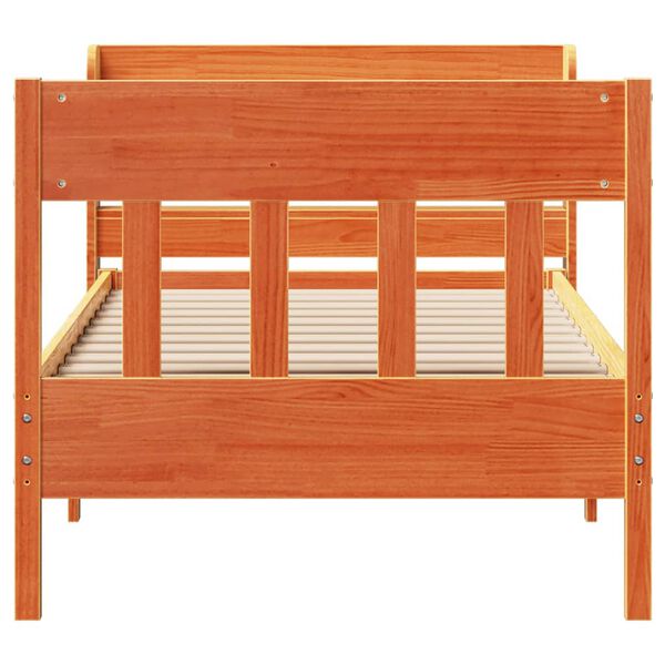 vidaXL Cadre de lit sans matelas cire marron 90x190 cm bois pin massif