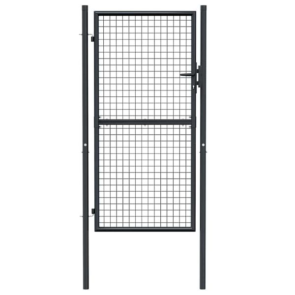 vidaXL Portail de jardin grillag&eacute; en acier galvanis&eacute; gris 100 x 175 cm