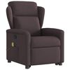 vidaXL Fauteuil inclinable de massage Marron fonc&eacute; Tissu