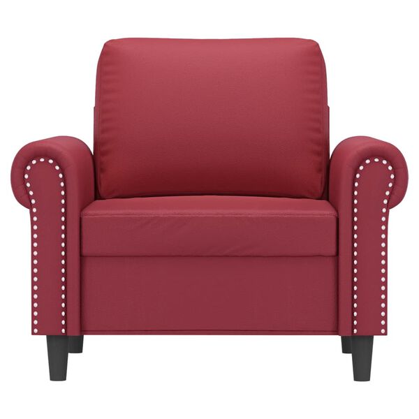 vidaXL Fauteuil Rouge bordeaux 60 cm Similicuir
