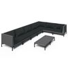 vidaXL Salon de jardin 8 pcs avec coussins R&eacute;sine tress&eacute;e Gris fonc&eacute;