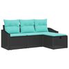 vidaXL Ensemble de Canap&eacute;s 4 pc Noir Poly rotin