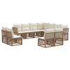 vidaXL Ensemble de canap&eacute; de jardin 11 pc Beige polyrotin