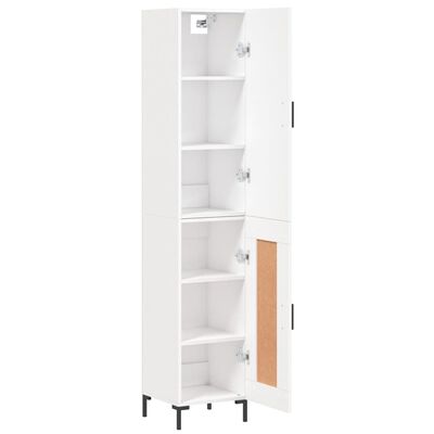 vidaXL Buffet haut Blanc 34,5x34x180 cm Bois d'ingénierie