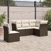 vidaXL Salon de jardin avec coussins 5 pcs marron r&eacute;sine tress&eacute;e