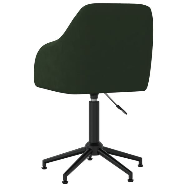 vidaXL Chaise pivotante de salle &agrave; manger Vert fonc&eacute; Velours