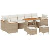 vidaXL Ensemble de canap&eacute; de jardin Beige polyrotin