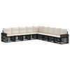 vidaXL Ensemble de canap&eacute; de jardin 9 pc Noir et blanc cr&egrave;me polyrotin
