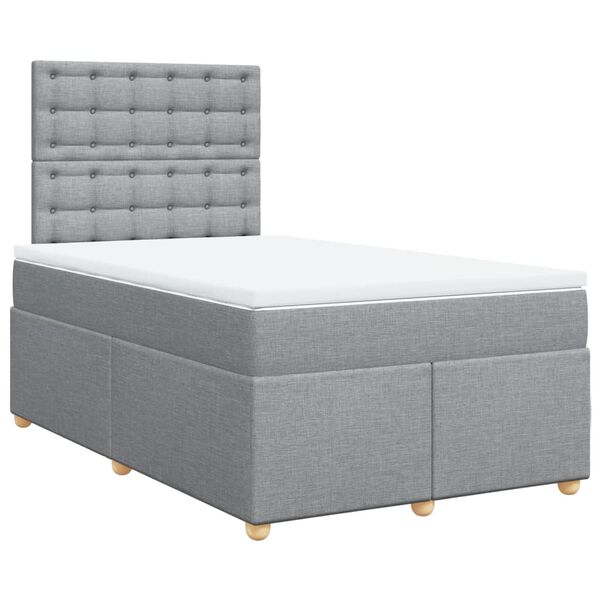 vidaXL Sommier &agrave; lattes de lit avec matelas Gris clair 120x200cm Tissu