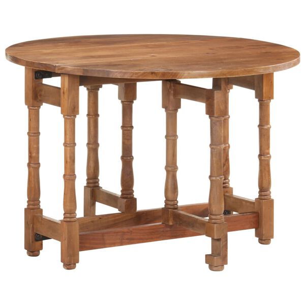 vidaXL Table &agrave; manger Rond 110x76 cm Bois de manguier massif