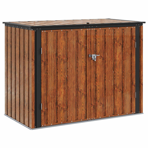 vidaXL Bo&icirc;te de Rangement de Jardin Marron 151,5 x 82 x 110,5 cm Acier