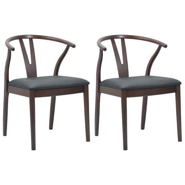 vidaXL Chaise de salle &agrave; manger 2 pcs Marron clair et noir