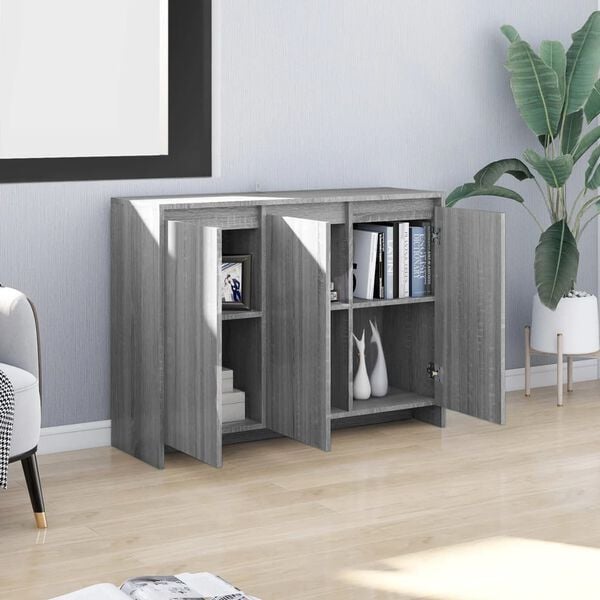 vidaXL Buffet Sonoma gris 102x33x75 cm Bois d'ingénierie
