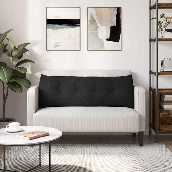 vidaXL Coussin de Dos Noir 140 x 24 x 50 cm tissu