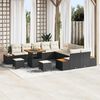 vidaXL Ensemble de canap&eacute; de jardin 13 pcs Noir Poly rotin