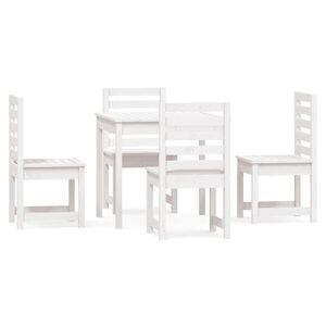 vidaXL Ensemble &agrave; manger de jardin 5 pcs blanc bois massif de pin