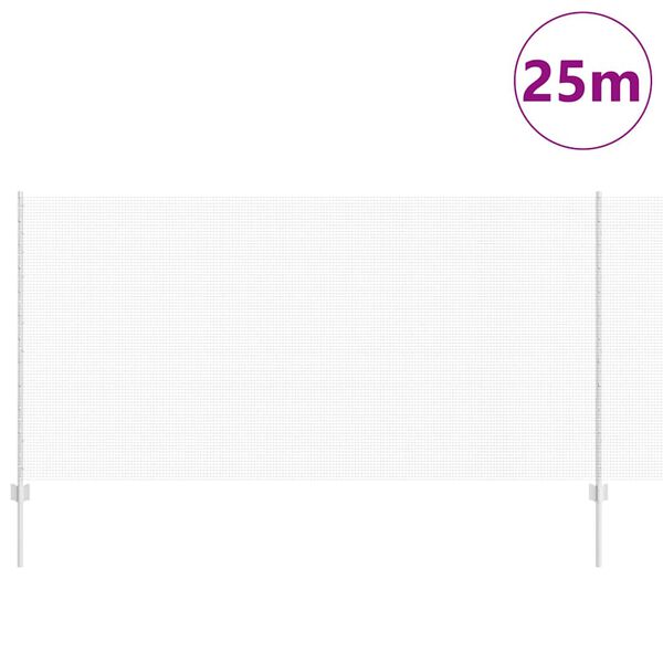 vidaXL Cl&ocirc;ture avec poteau Argent&eacute; 1,2 x 25 m Acier
