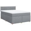 vidaXL Sommier &agrave; lattes de lit avec matelas Gris clair 140x200cm Tissu
