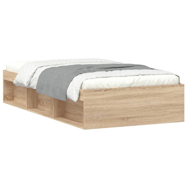vidaXL Cadre de lit sans matelas ch&ecirc;ne sonoma 90x200 cm