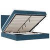 vidaXL Cadre de lit ottoman avec matelas bleu fonc&eacute; 200x200 cm velours