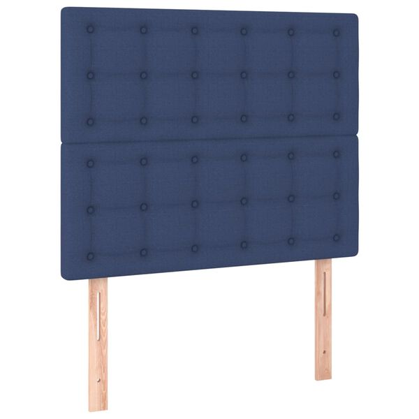 vidaXL T&ecirc;te de lit Bleu 90x5x118/128 cm Tissu