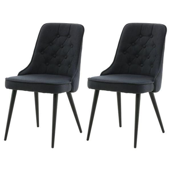 Venture Home Chaises &agrave; manger lot de 2 Velvet Deluxe Polyester noir