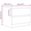 vidaXL Tables chevet 2pcs chêne artisanal 50x40x43.5cm bois ingénierie