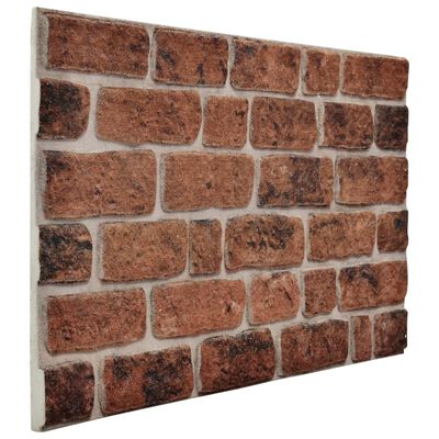 vidaXL Panneaux muraux 3D Design de brique marron foncé 10 pcs EPS