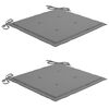 vidaXL Chaises de jardin lot de 2 et coussins gris Bois de teck massif