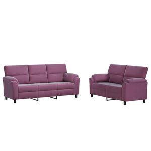 vidaXL Ensemble de Canap&eacute;s 2 pcs Pourpre Velours