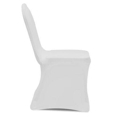 vidaXL Housses élastiques de chaise Blanc 18 pcs